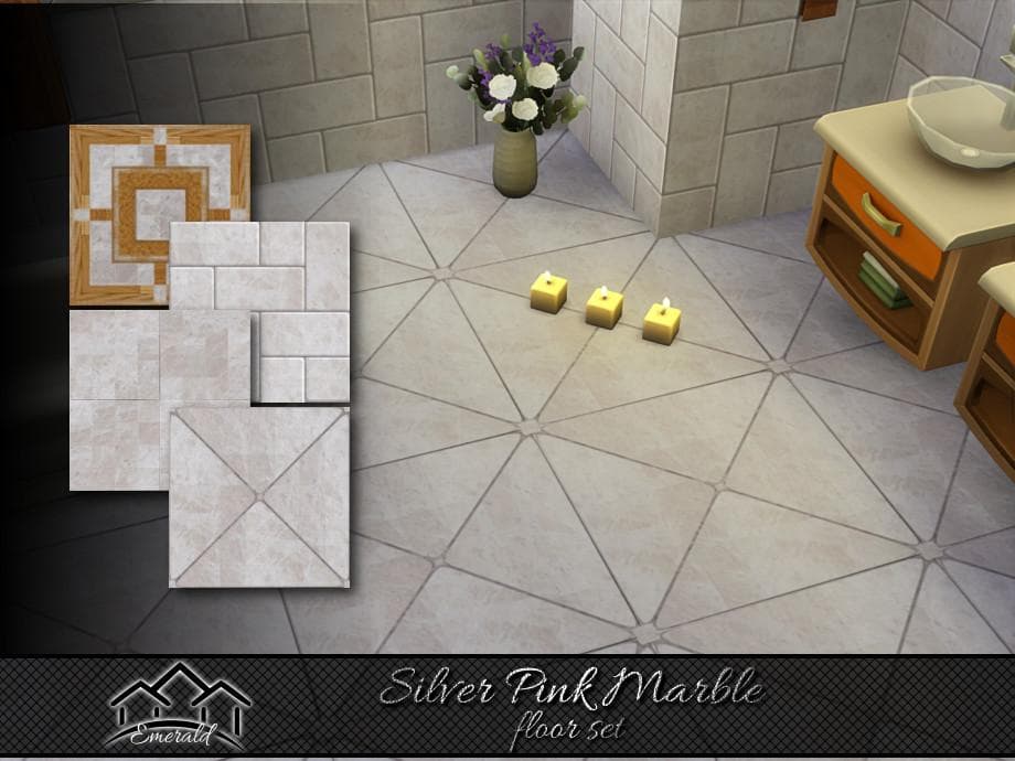 Плитка для пола Silver Pink Marble
